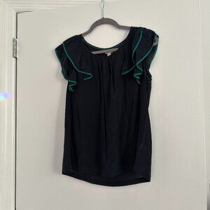 Anthropologie Odille navy silk blouse - sz 10